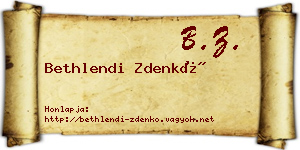 Bethlendi Zdenkó névjegykártya